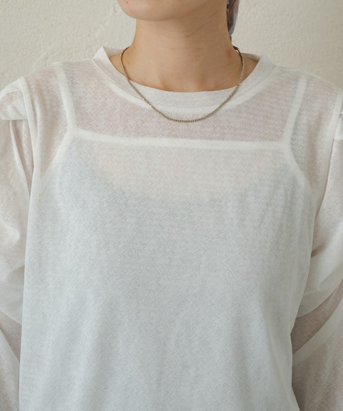 Kastane（カスタネ）の「ジゴスリーブシアープルオーバー（Tシャツ/カットソー・レディース・オフホワイト/ブラック・FREE）」の3枚目の写真