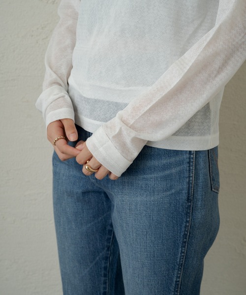 Kastane（カスタネ）の「ジゴスリーブシアープルオーバー（Tシャツ/カットソー・レディース・オフホワイト/ブラック・FREE）」の5枚目の写真