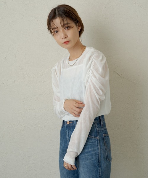 Kastane（カスタネ）の「ジゴスリーブシアープルオーバー（Tシャツ/カットソー・レディース・オフホワイト/ブラック・FREE）」の19枚目の写真