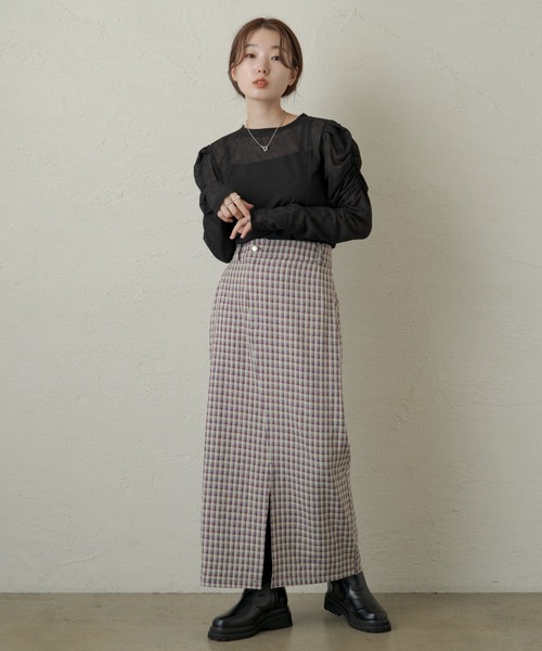 Kastane（カスタネ）の「ジゴスリーブシアープルオーバー（Tシャツ/カットソー・レディース・オフホワイト/ブラック・FREE）」の8枚目の写真