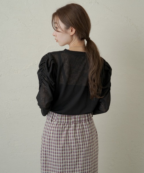 Kastane（カスタネ）の「ジゴスリーブシアープルオーバー（Tシャツ/カットソー・レディース・オフホワイト/ブラック・FREE）」の11枚目の写真
