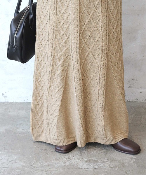 Crisp（クリスプ）の「ケーブルマーメイドスカート（スカート・レディース・ベージュ/グレー・FREE）」の16枚目の写真