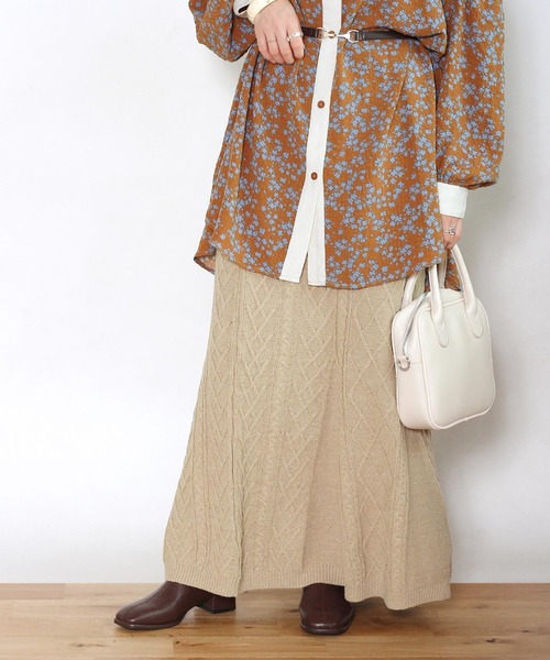 Crisp（クリスプ）の「ケーブルマーメイドスカート（スカート・レディース・ベージュ/グレー・FREE）」の19枚目の写真