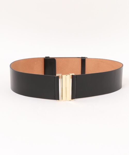 allureville(アルアバイル)の「ゴールドバックル太ベルト(ベルト・レディース・ブラック/グレイッシュベージュ・2)」の5枚目の写真