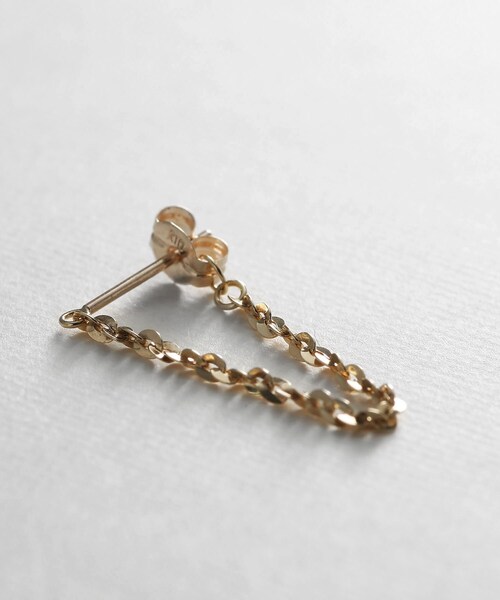 COCOSHNIK(ココシュニック)の「K10モザイクチェーン フープピアス(ピアス(両耳用)・レディース・ホワイト系その他7・00)」の6枚目の写真