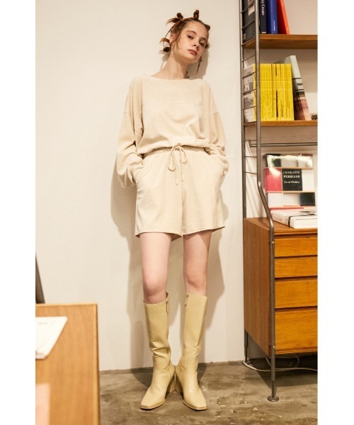 SLY（スライ）の「【Sly Skin】VELOURS CROP TOPS/クロップトップス（ルームウェア/パジャマ・レディース・アイボリー/ミント・FREE）」の9枚目の写真