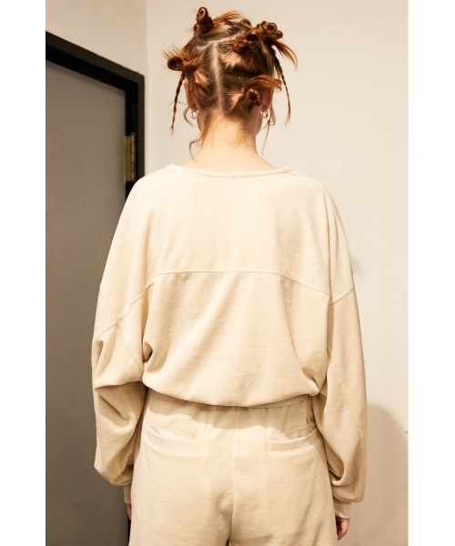 SLY（スライ）の「【Sly Skin】VELOURS CROP TOPS/クロップトップス（ルームウェア/パジャマ・レディース・アイボリー/ミント・FREE）」の13枚目の写真