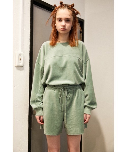 SLY（スライ）の「【Sly Skin】VELOURS CROP TOPS/クロップトップス（ルームウェア/パジャマ・レディース・アイボリー/ミント・FREE）」の16枚目の写真