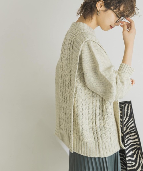 URBAN RESEARCH（アーバンリサーチ）の「2WAY変形ケーブルニットプルオーバー（ニット/セーター・レディース・オフホワイト/ベージュ系その他/ロイヤルブルー・FREE）」の18枚目の写真