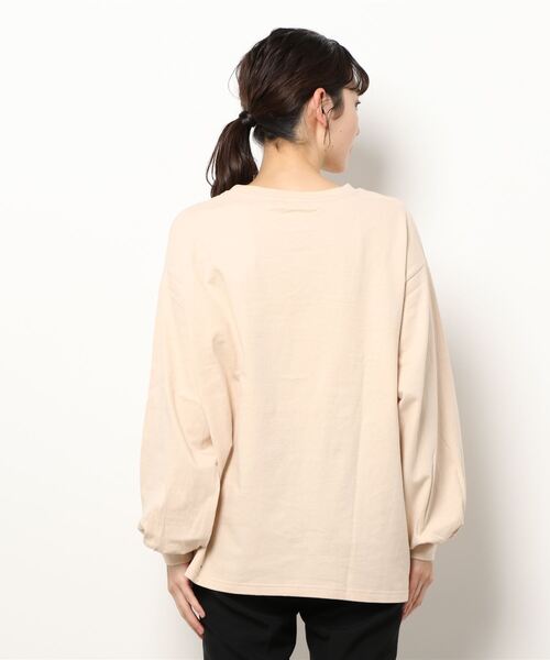 Samansa Mos2（サマンサ モスモス）の「【KELTY別注】ビッグシルエット発泡プリント長袖Tシャツ（Tシャツ/カットソー・レディース・チャコール/ベージュ/マスタード・ﾌﾘ-）」の4枚目の写真