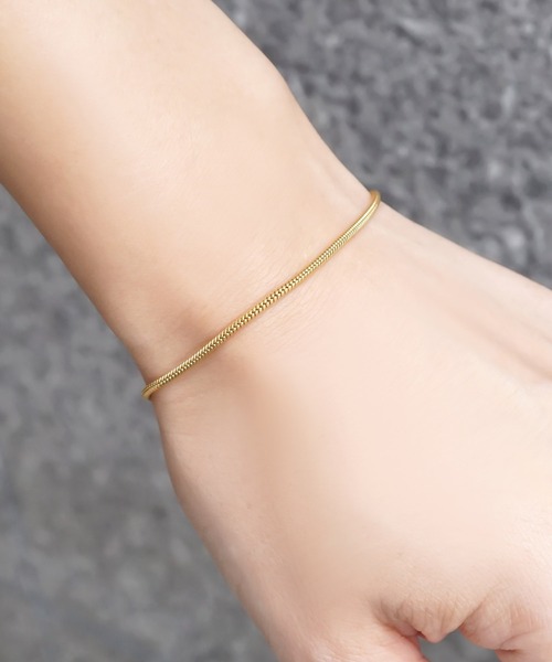 SBG（エスビー）の「SBG スネークチェーンブレスレット（ブレスレット・メンズ・ブラック/シルバー/ゴールド/ピンクゴールド・16cm/18cm/20cm）」の3枚目の写真