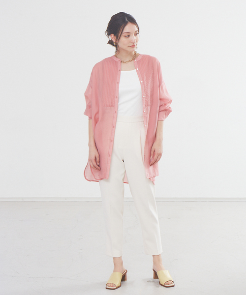 abahouse mavie（アバハウスマヴィ）の「【感嘆パンツ】タックテーパードパンツ（その他パンツ・レディース・ストライプ/オフホワイト/グリーン/ブラック/チェック/セージグリーン・32/34/36/38/40）」の8枚目の写真