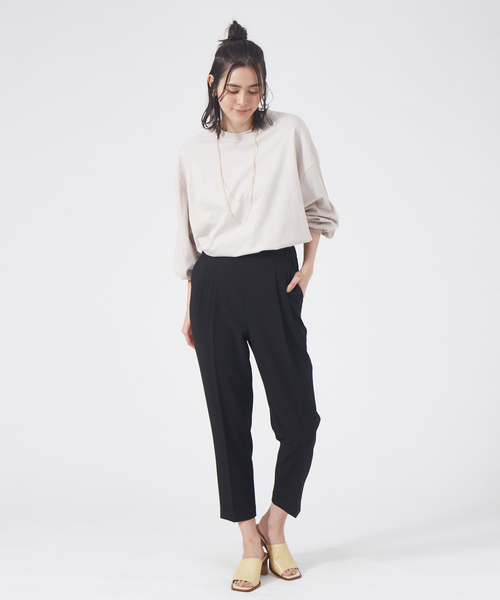 abahouse mavie（アバハウスマヴィ）の「【感嘆パンツ】タックテーパードパンツ（その他パンツ・レディース・ストライプ/オフホワイト/グリーン/ブラック/チェック/セージグリーン・32/34/36/38/40）」の18枚目の写真