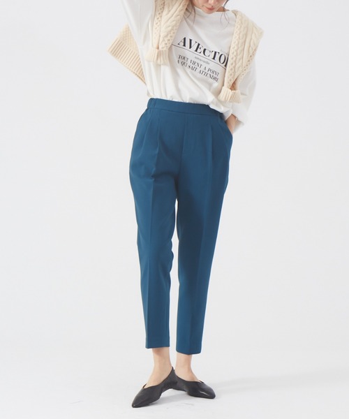 abahouse mavie（アバハウスマヴィ）の「【感嘆パンツ】タックテーパードパンツ（その他パンツ・レディース・ストライプ/オフホワイト/グリーン/ブラック/チェック/セージグリーン・32/34/36/38/40）」の12枚目の写真