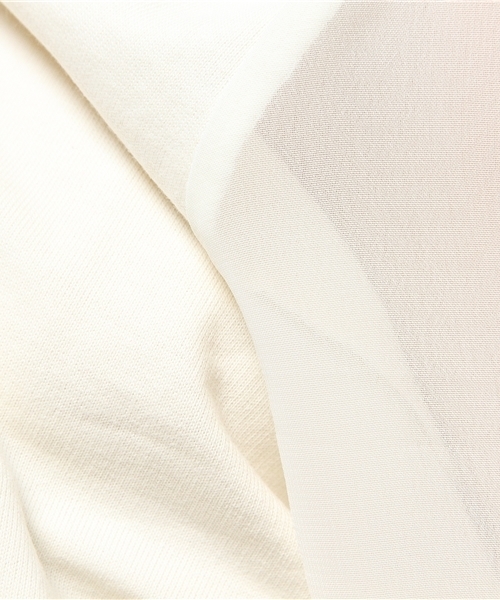 Kastane（カスタネ）の「【Kastane】袖シフォン9分袖プルオーバー（Tシャツ/カットソー・レディース・チャコールグレー/ベージュ/スミクロ/ホワイト系その他/ホワイト/ブラック系その他・FREE）」の14枚目の写真