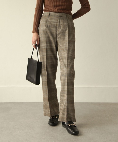 Chillfar(チルファー)の「タータンチェックフレアパンツ(スラックス・レディース・ダークブラウン/ブラウン/グレー・MEDIUM/LARGE)」の7枚目の写真