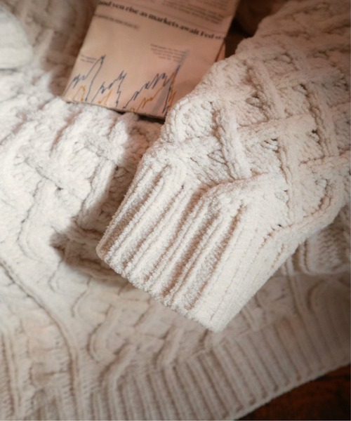 INTER FACTORY（インターファクトリー）の「【WEARISTA 風早ゆうた - リラックス フィッシャーマン ニット プルオーバー / ケーブル アランセーター フード付き　made in INTER FACTORY】（パーカー・メンズ・アイボリー・MEDIUM/LARGE）」の2枚目の写真