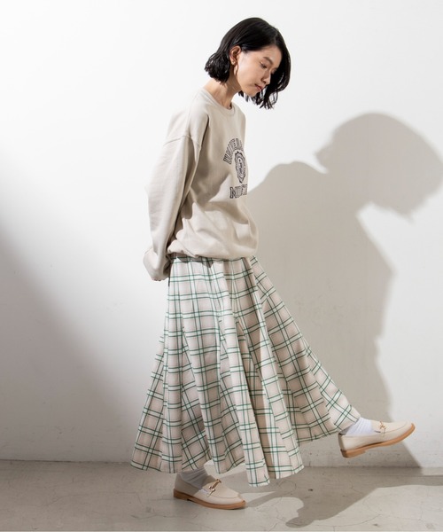 ANGIE(アンジー)の「ハイウエストチェック柄マーメイドロングスカート(スカート・レディース・ブラック系その他/グリーン系その他/ホワイト系その他・FREE)」の6枚目の写真