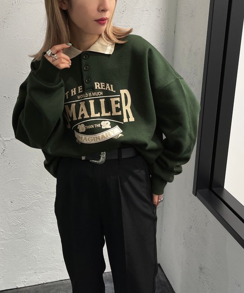 apres jour mignon(アプレジュールミニョン)の「カレッジロゴポロスウェット【ZOZOTOWN限定アイテム】(スウェット・レディース・オレンジ/グリーン/ナチュラル・X-LARGE/フリー)」の1枚目の写真
