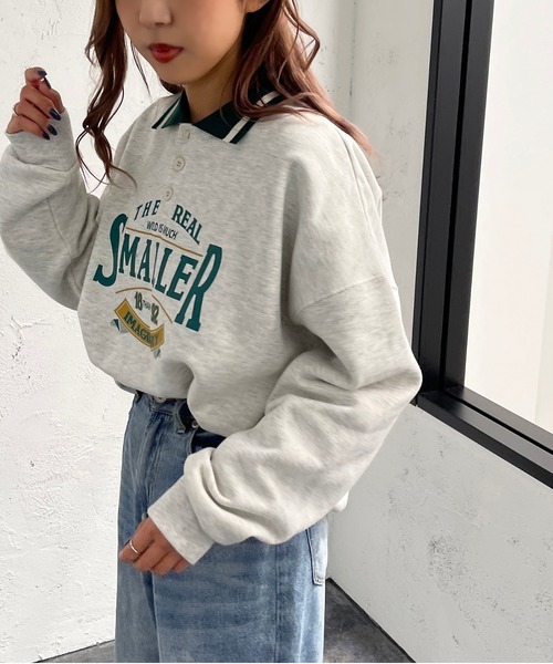 apres jour mignon(アプレジュールミニョン)の「カレッジロゴポロスウェット【ZOZOTOWN限定アイテム】(スウェット・レディース・オレンジ/グリーン/ナチュラル・X-LARGE/フリー)」の21枚目の写真
