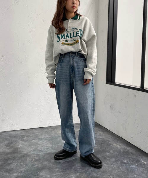 apres jour mignon(アプレジュールミニョン)の「カレッジロゴポロスウェット【ZOZOTOWN限定アイテム】(スウェット・レディース・オレンジ/グリーン/ナチュラル・X-LARGE/フリー)」の22枚目の写真