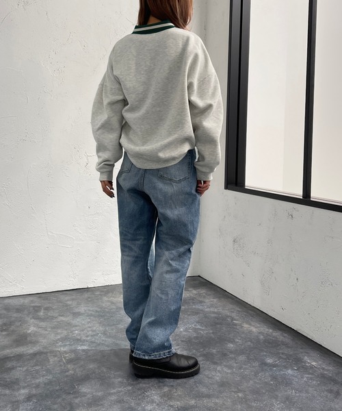 apres jour mignon(アプレジュールミニョン)の「カレッジロゴポロスウェット【ZOZOTOWN限定アイテム】(スウェット・レディース・オレンジ/グリーン/ナチュラル・X-LARGE/フリー)」の8枚目の写真