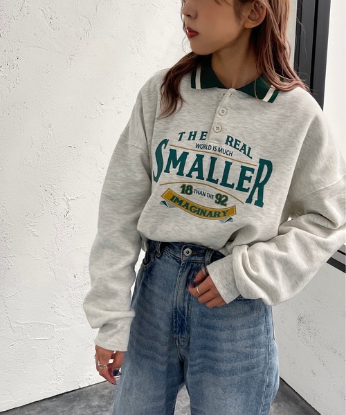 apres jour mignon(アプレジュールミニョン)の「カレッジロゴポロスウェット【ZOZOTOWN限定アイテム】(スウェット・レディース・オレンジ/グリーン/ナチュラル・X-LARGE/フリー)」の13枚目の写真