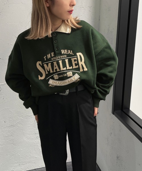 apres jour mignon(アプレジュールミニョン)の「カレッジロゴポロスウェット【ZOZOTOWN限定アイテム】(スウェット・レディース・オレンジ/グリーン/ナチュラル・X-LARGE/フリー)」の19枚目の写真