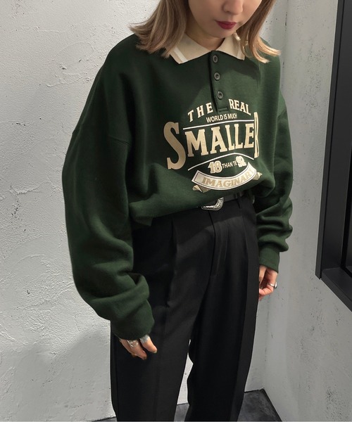 apres jour mignon(アプレジュールミニョン)の「カレッジロゴポロスウェット【ZOZOTOWN限定アイテム】(スウェット・レディース・オレンジ/グリーン/ナチュラル・X-LARGE/フリー)」の5枚目の写真