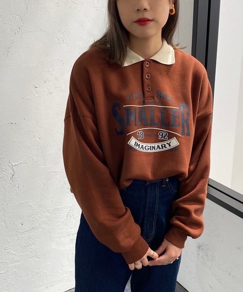 apres jour mignon(アプレジュールミニョン)の「カレッジロゴポロスウェット【ZOZOTOWN限定アイテム】(スウェット・レディース・オレンジ/グリーン/ナチュラル・X-LARGE/フリー)」の20枚目の写真