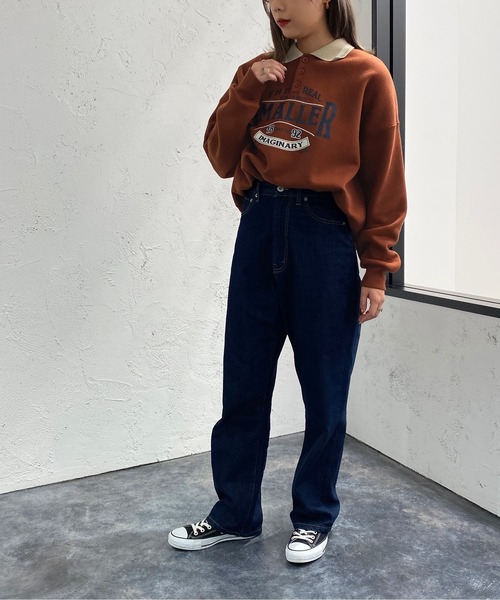 apres jour mignon(アプレジュールミニョン)の「カレッジロゴポロスウェット【ZOZOTOWN限定アイテム】(スウェット・レディース・オレンジ/グリーン/ナチュラル・X-LARGE/フリー)」の12枚目の写真