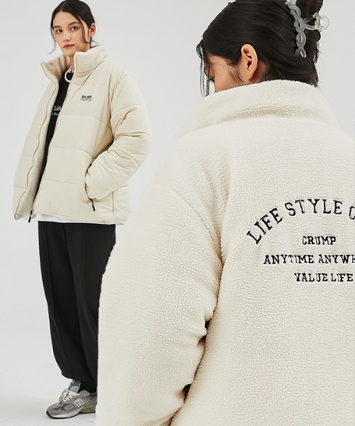 crump（クランプ）の「【crump 】リバーシブルフリースパディングジャンパー（ダウンジャケット/コート・レディース・ブラック/アイボリー・MEDIUM/LARGE）」の2枚目の写真