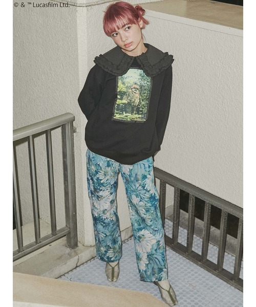 merry jenny（メリージェニー）の「floralジャガードパンツ（その他パンツ・レディース・ブルー/イエロー・SMALL/MEDIUM）」の7枚目の写真