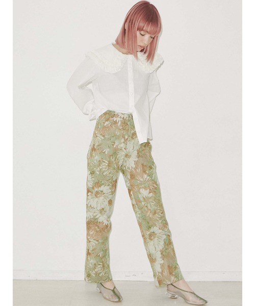 merry jenny（メリージェニー）の「floralジャガードパンツ（その他パンツ・レディース・ブルー/イエロー・SMALL/MEDIUM）」の17枚目の写真