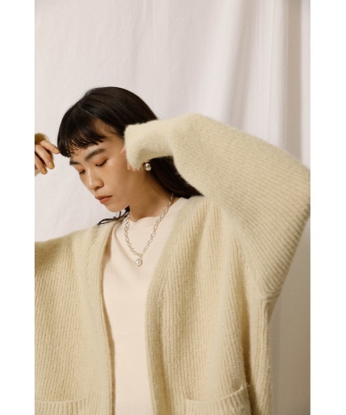 crie conforto（クリーコンフォルト）の「フラッフィーニットカーデ（カーディガン/ボレロ・レディース・ブラウン/ミント/ライトピンク/ライトイエロー・SMALL/MEDIUM）」の3枚目の写真