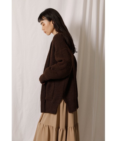 crie conforto（クリーコンフォルト）の「フラッフィーニットカーデ（カーディガン/ボレロ・レディース・ブラウン/ミント/ライトピンク/ライトイエロー・SMALL/MEDIUM）」の14枚目の写真