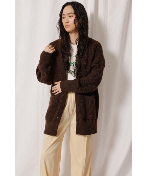 crie conforto（クリーコンフォルト）の「フラッフィーニットカーデ（カーディガン/ボレロ・レディース・ブラウン/ミント/ライトピンク/ライトイエロー・SMALL/MEDIUM）」の6枚目の写真