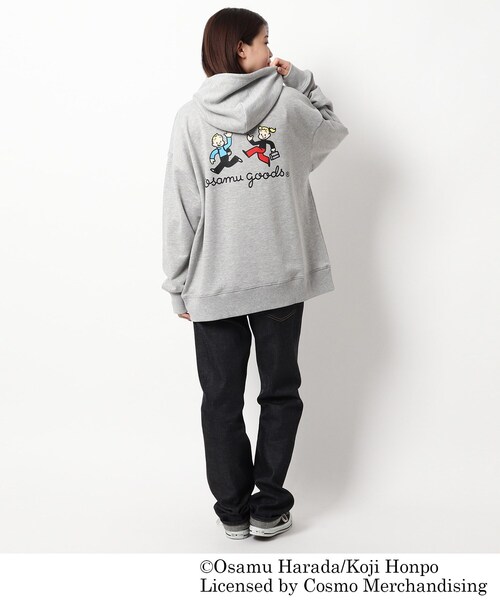 OSAMU GOODS（オサムグッズ）の「◆OSAMU GOODS/オサムグッズ コラボ バックプリント 裏毛フーディー（パーカー・レディース・グレー/ベージュ/アイボリー・99）」の20枚目の写真