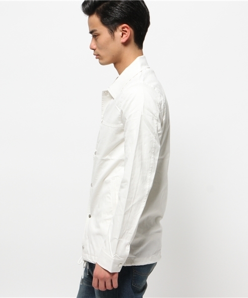 WEGO（ウィゴー）の「WEGO/コーチジャケット（ナイロンジャケット・メンズ・ホワイト/ブラック・LARGE/MEDIUM）」の4枚目の写真