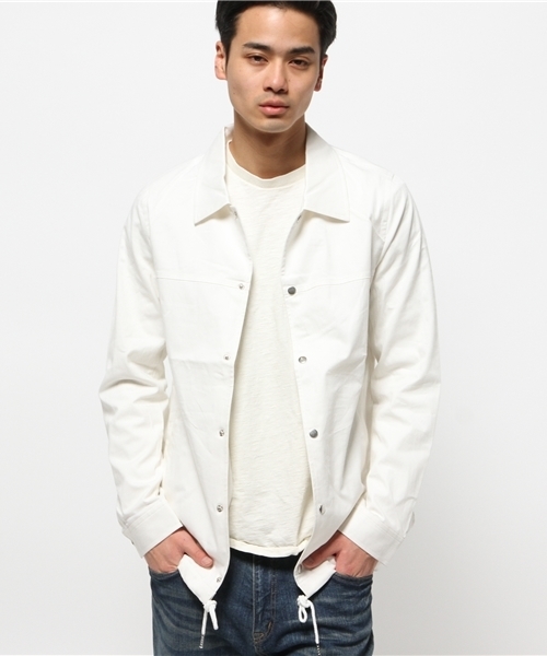 WEGO（ウィゴー）の「WEGO/コーチジャケット（ナイロンジャケット・メンズ・ホワイト/ブラック・LARGE/MEDIUM）」の6枚目の写真