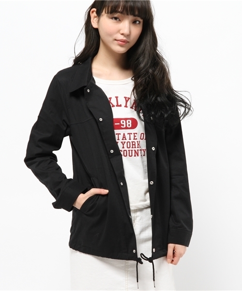 WEGO（ウィゴー）の「WEGO/コーチジャケット（ナイロンジャケット・メンズ・ホワイト/ブラック・LARGE/MEDIUM）」の12枚目の写真