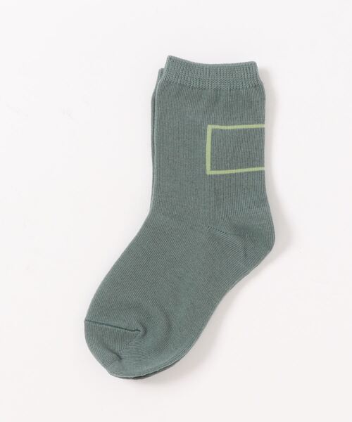 LOWRYS FARM（ローリーズファーム）の「シカクガラソックス　260795（ソックス/靴下・キッズ・グレー/オレンジ/グリーン/アイボリー・MEDIUM/LARGE）」の5枚目の写真