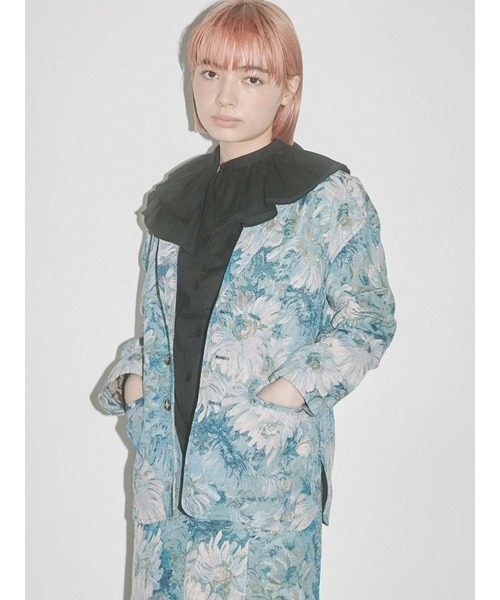 merry jenny（メリージェニー）の「floralジャガードジャケット（その他アウター・レディース・イエロー/ブルー・FREE）」の12枚目の写真