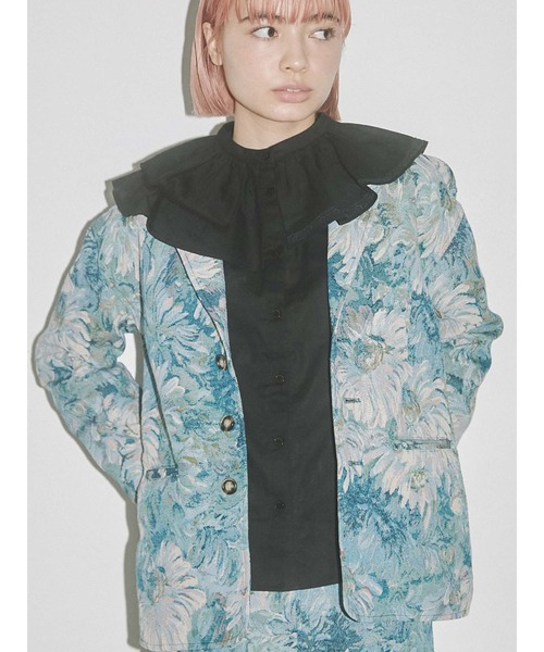 merry jenny（メリージェニー）の「floralジャガードジャケット（その他アウター・レディース・イエロー/ブルー・FREE）」の13枚目の写真