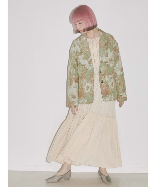 merry jenny（メリージェニー）の「floralジャガードジャケット（その他アウター・レディース・イエロー/ブルー・FREE）」の6枚目の写真