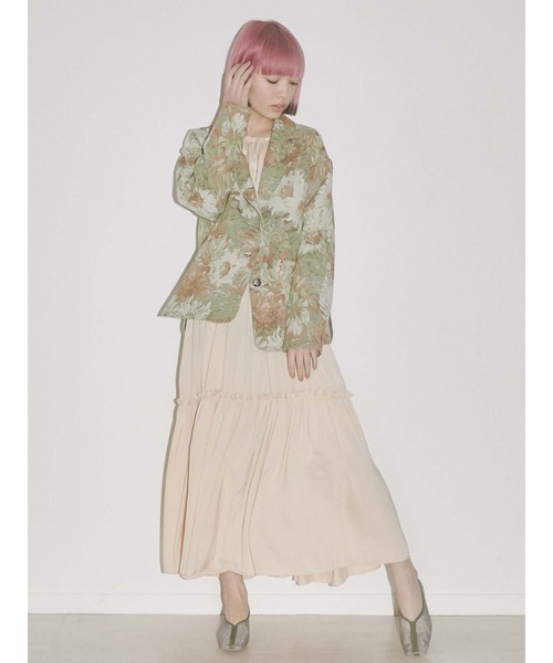 merry jenny（メリージェニー）の「floralジャガードジャケット（その他アウター・レディース・イエロー/ブルー・FREE）」の7枚目の写真