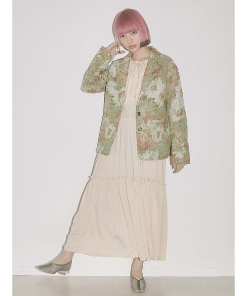 merry jenny（メリージェニー）の「floralジャガードジャケット（その他アウター・レディース・イエロー/ブルー・FREE）」の8枚目の写真