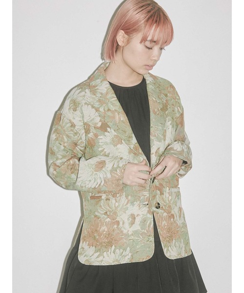 merry jenny（メリージェニー）の「floralジャガードジャケット（その他アウター・レディース・イエロー/ブルー・FREE）」の9枚目の写真