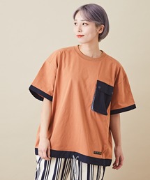 CUBE SUGAR（キューブシュガー）の「天竺異素材アウトドア配色胸ポケット付き半袖Tシャツ（Tシャツ/カットソー）」