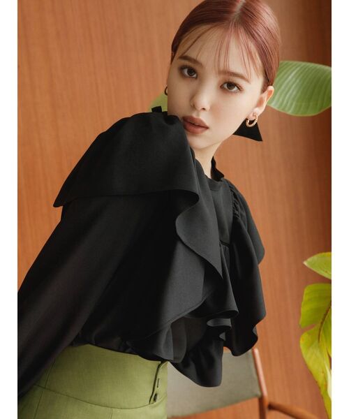 CALNAMUR（カルナムール）の「フリルシャツ（シャツ/ブラウス・レディース・ホワイト/ブラック・FREE）」の9枚目の写真